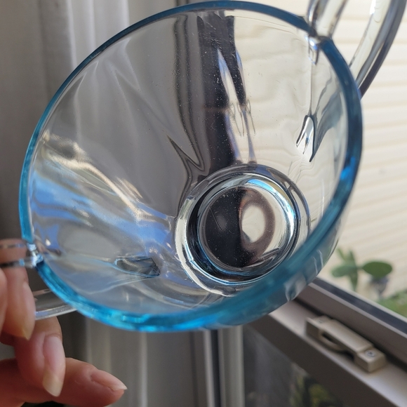 Rare Vintage Fosforia Blue Depression Glass Sugar Bowl with Lid "AS IS" - Picture 4 of 11